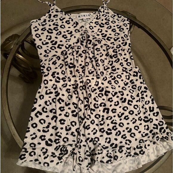 Black & White leopard print sleep tank - Picture 1 of 3